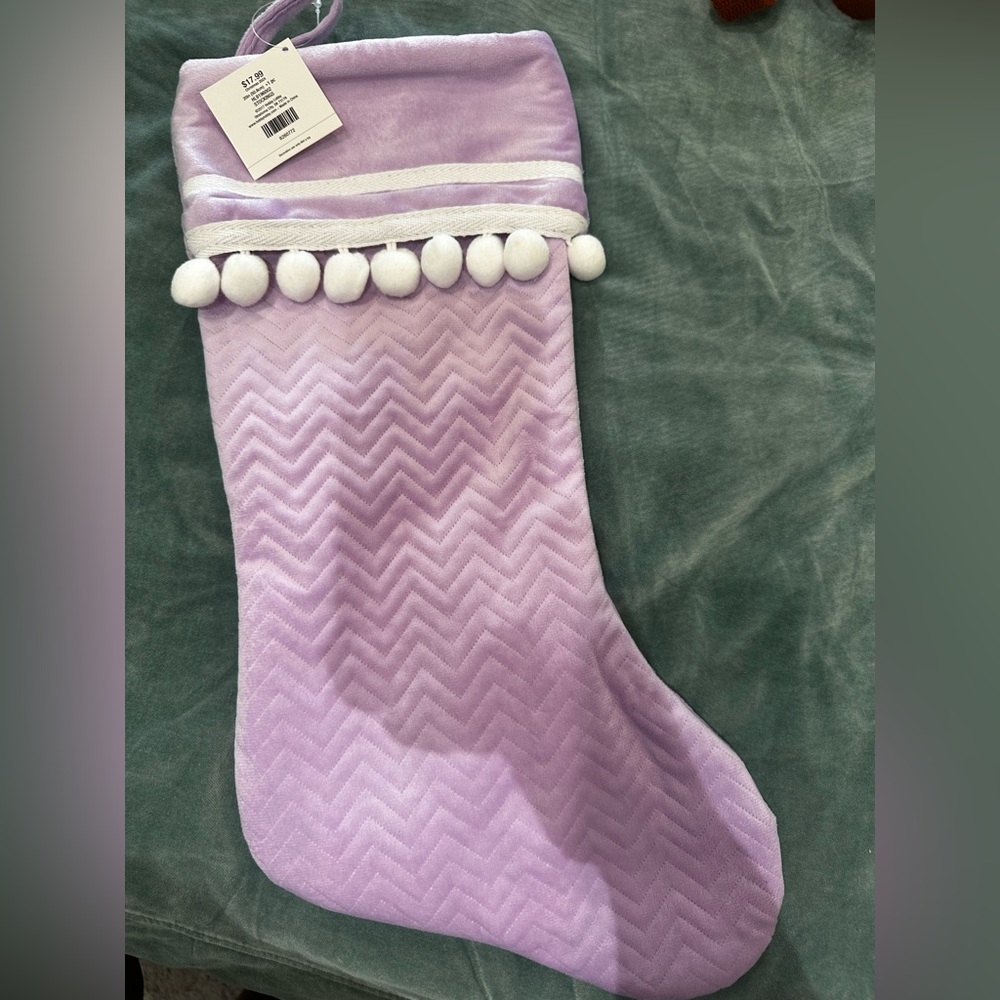 Hobby Lobby Lavender Stocking with White Trim